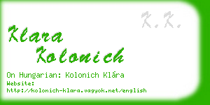 klara kolonich business card